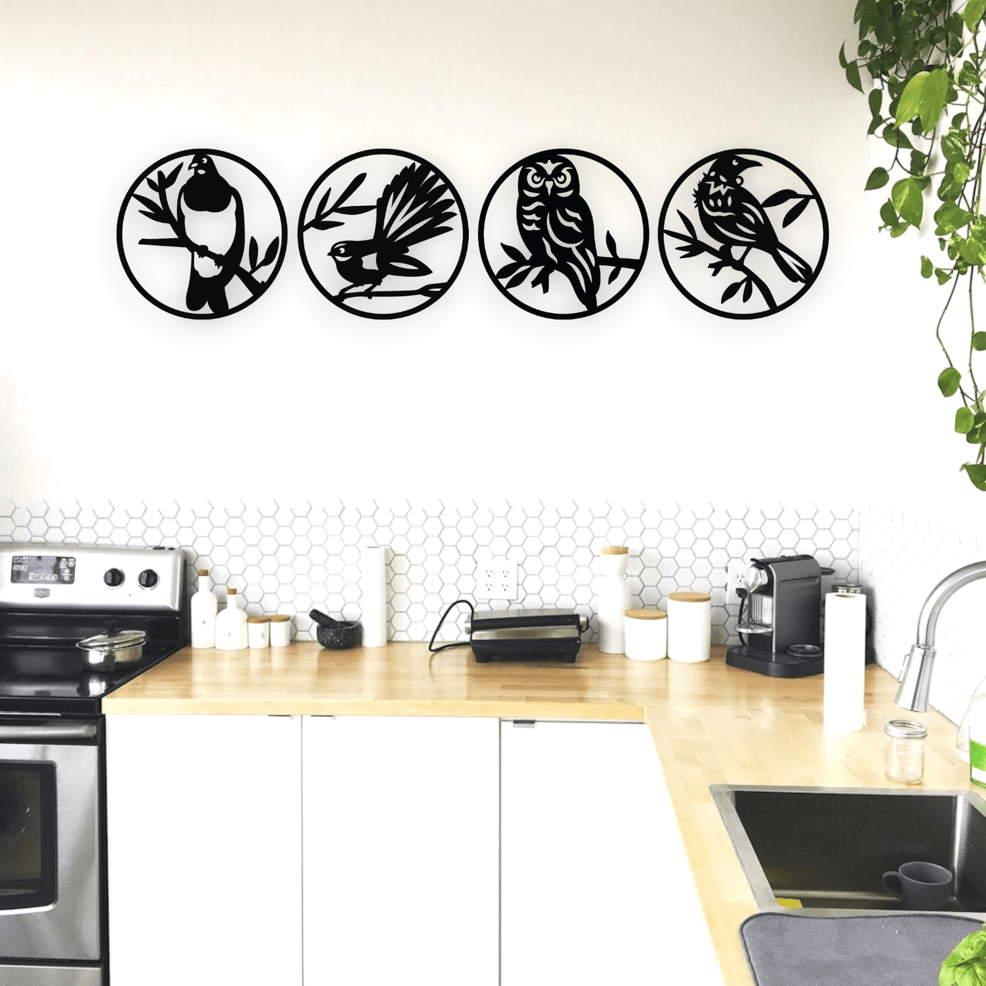 Four Piece Native Bird Set Whimsic 