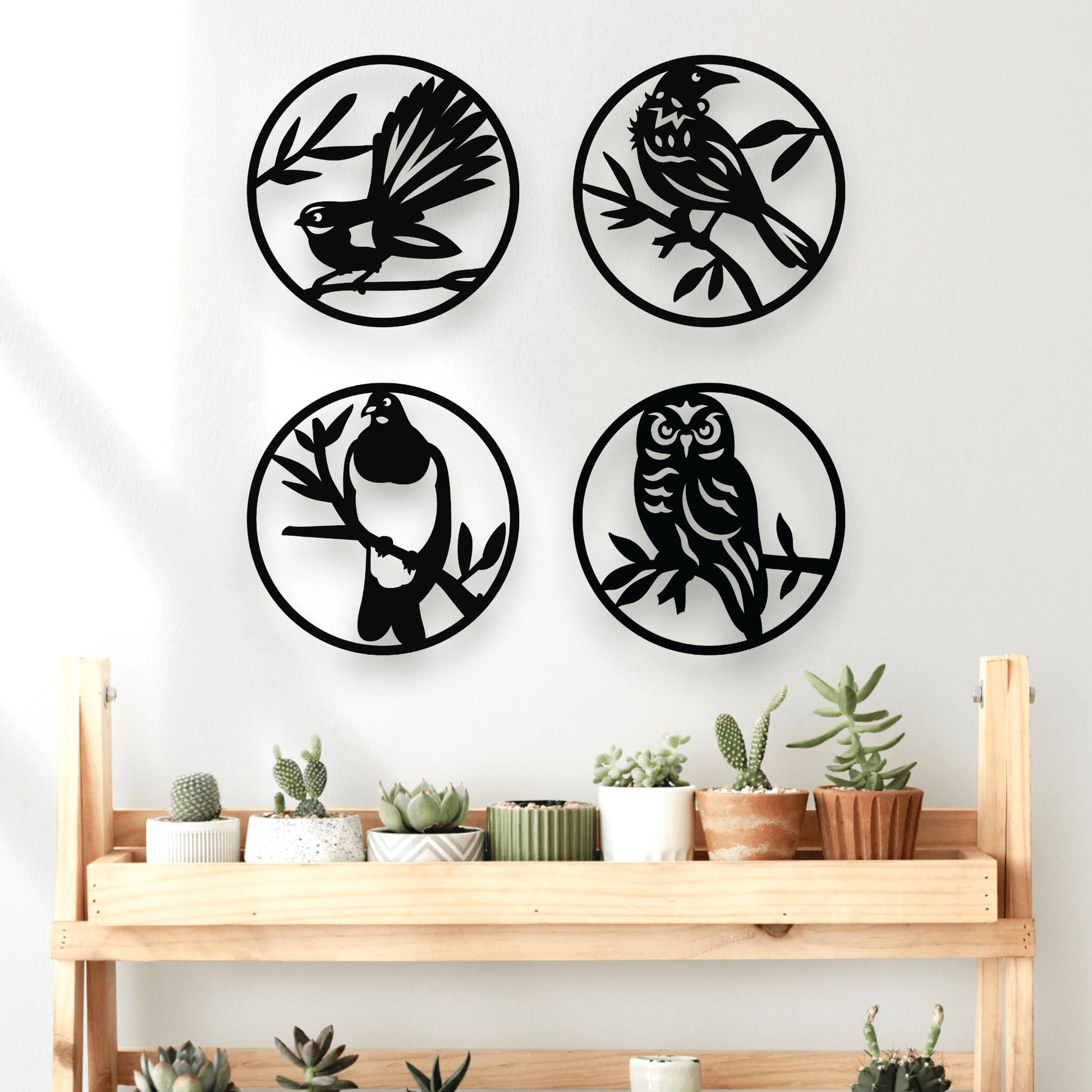 Four Piece Native Bird Set Whimsic 