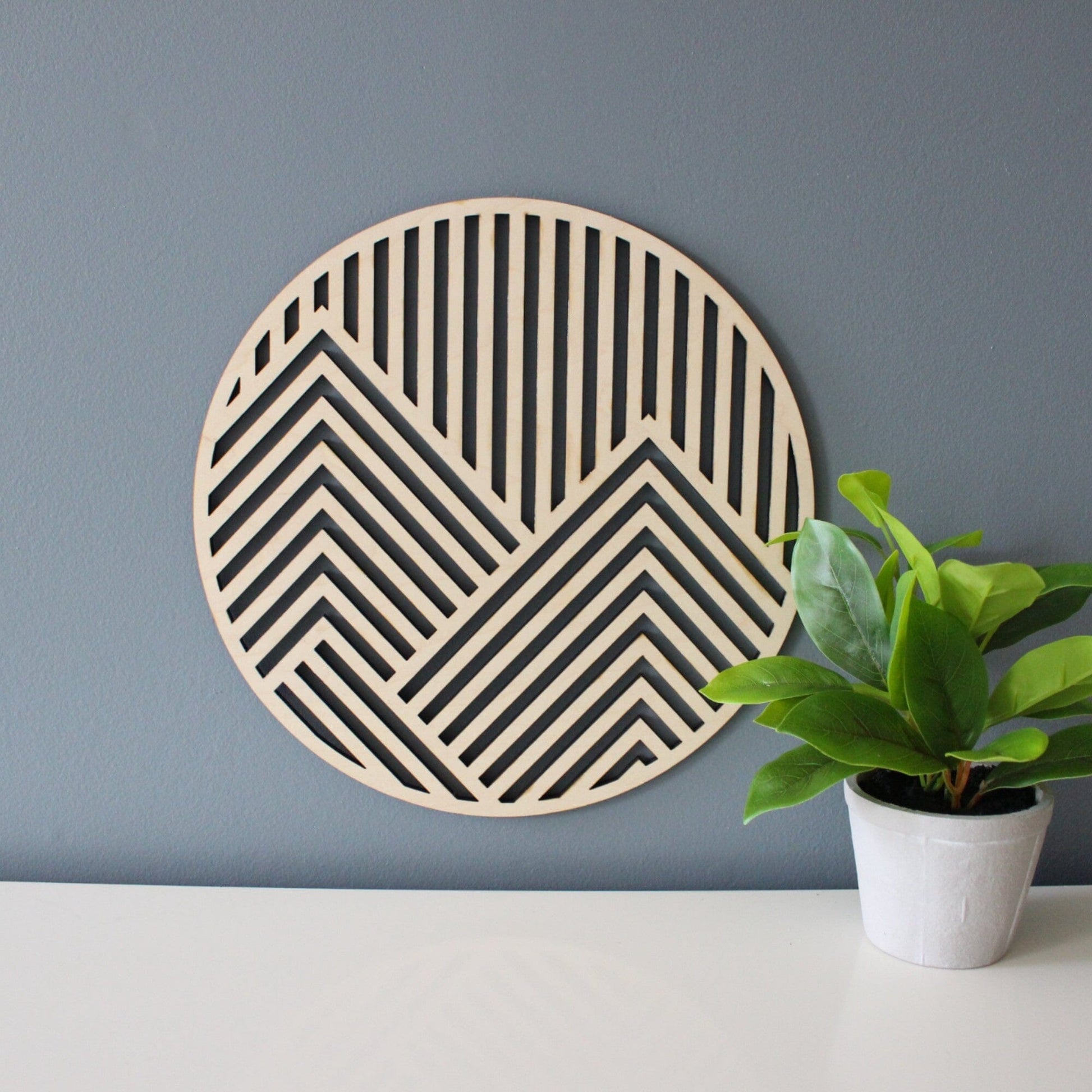 Geometric Circle Mountain Wall Art Wall Decor Whimsic 