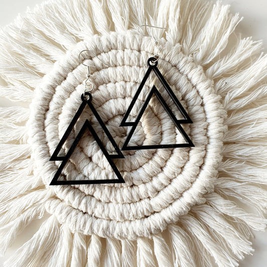 Geometric Triangle Earrings Whimsic Black 