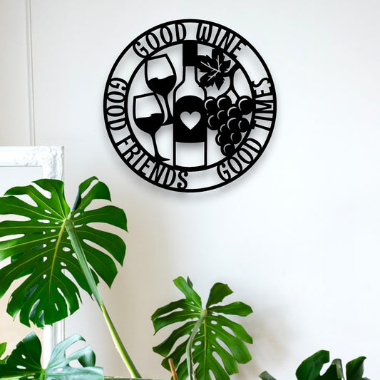 Good Wine Good Friends Wall Art