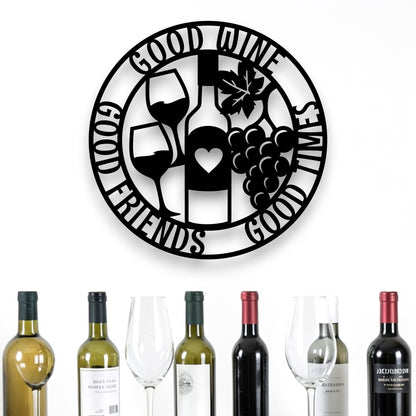 Good Wine Good Friends Wall Art