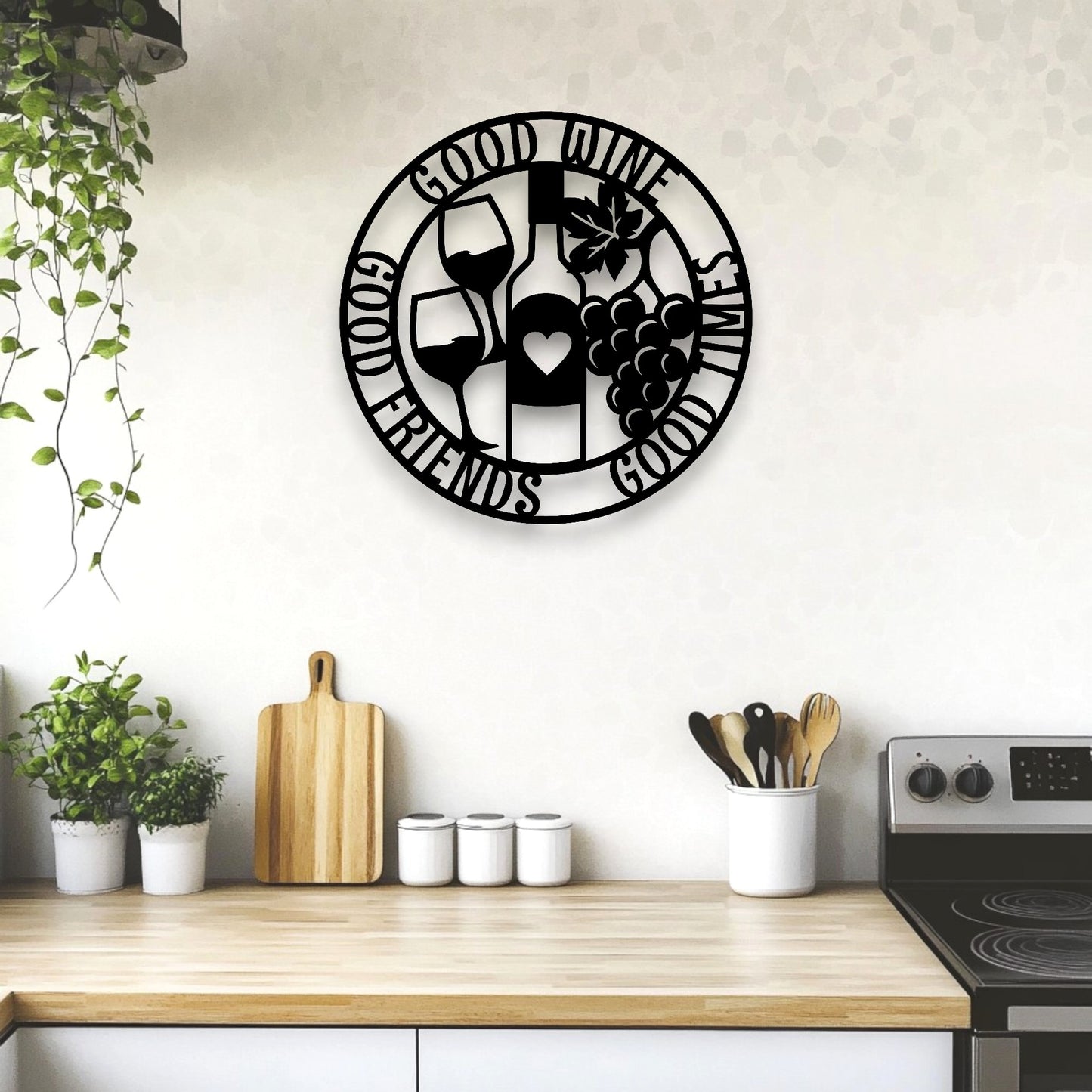 Good Wine Good Friends Wall Art