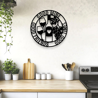 Good Wine Good Friends Wall Art
