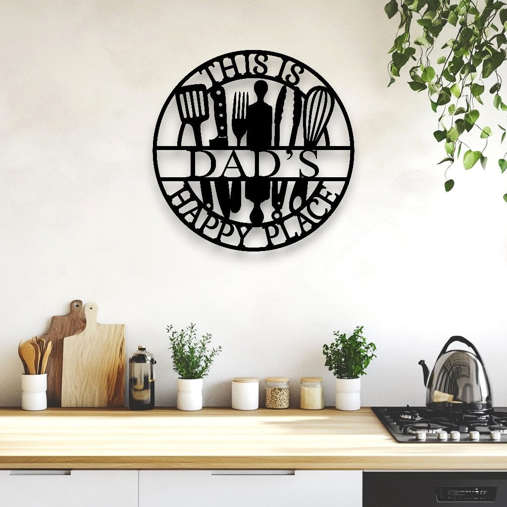 Personalised Kitchen Happy Place Sign