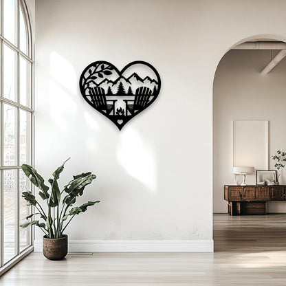 Mountain View Heart Wall Art
