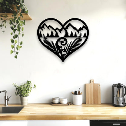 Mountain Fern Heart Decor