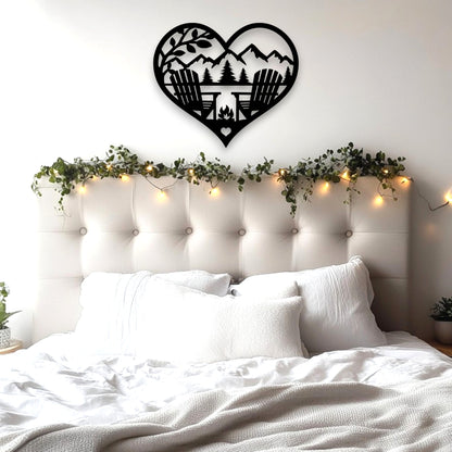 Mountain View Heart Wall Art