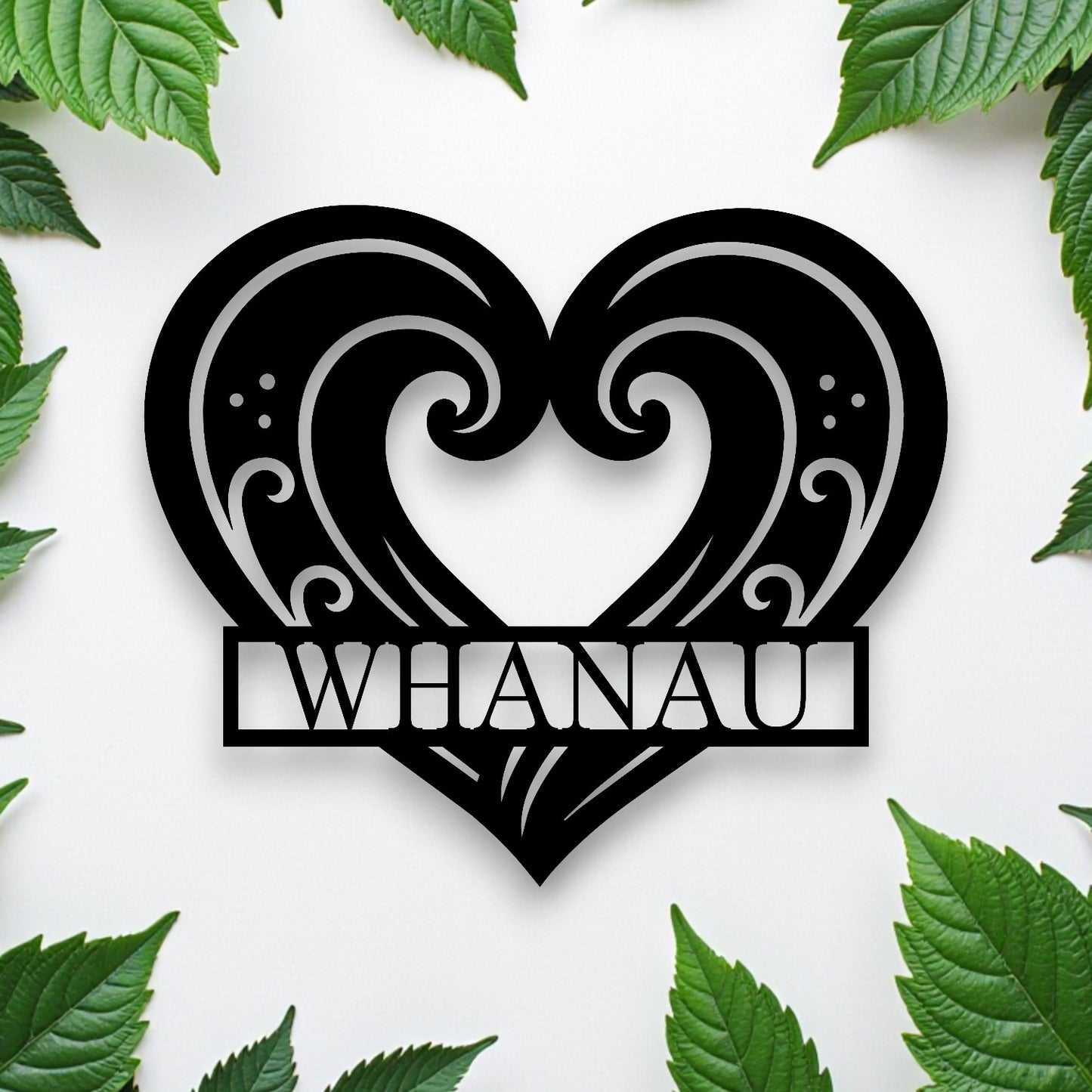 Personalised Koru Wave Heart Wall Decor