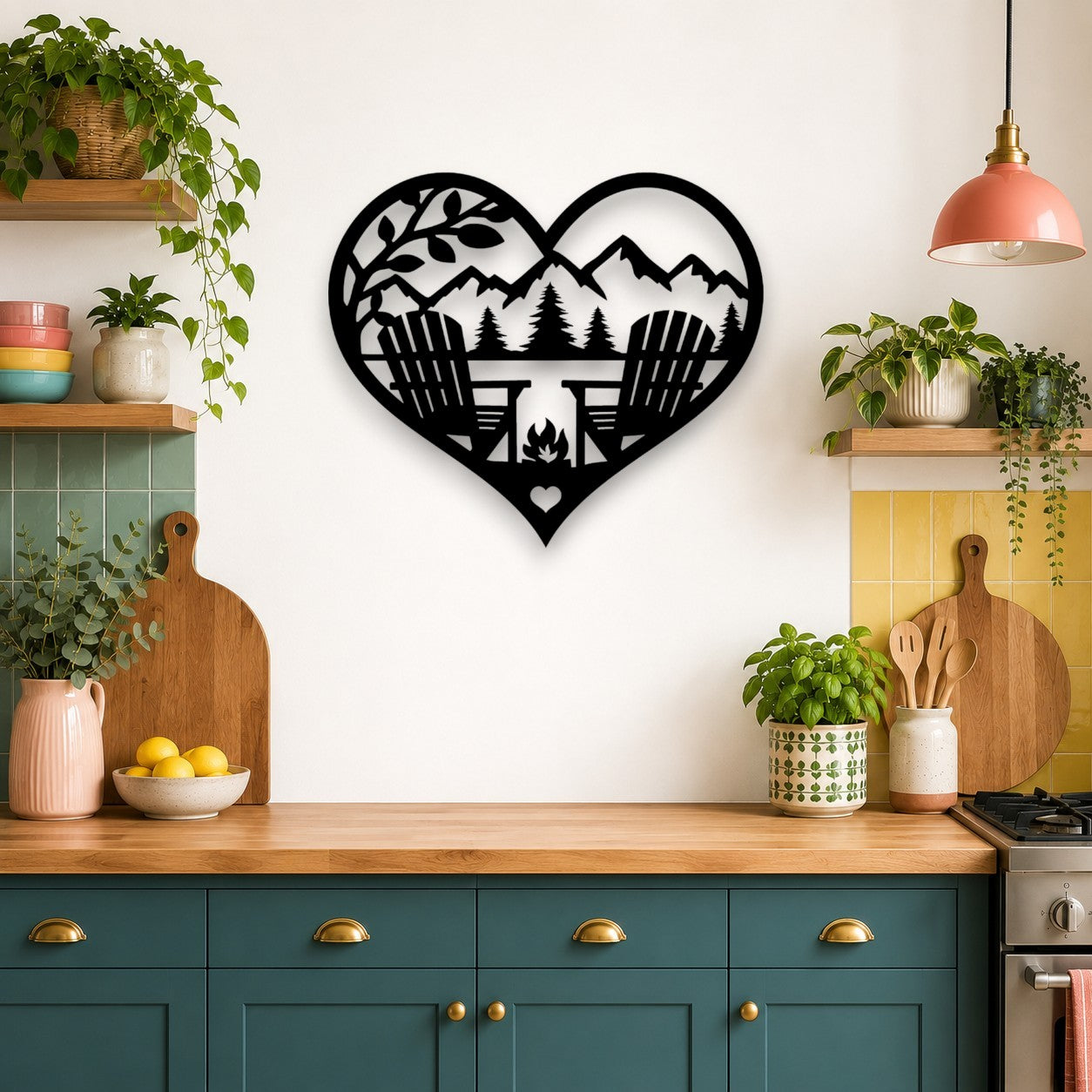 Mountain View Heart Wall Art