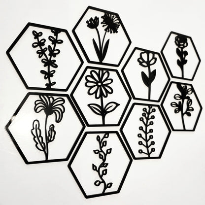 Hexagon Wildflower Tile Set Whimsic 