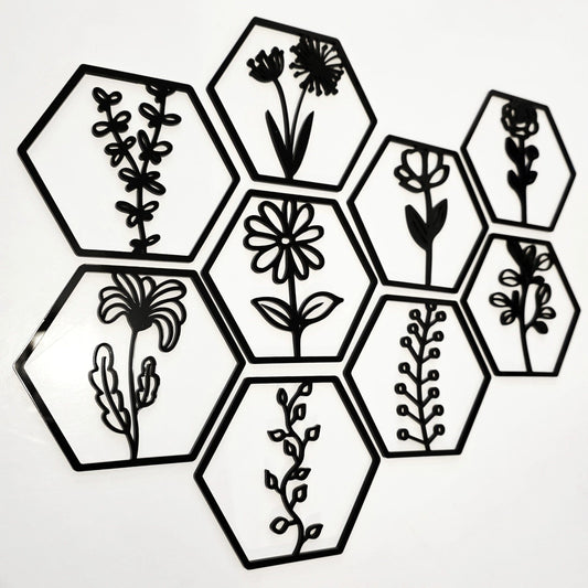 Hexagon Wildflower Tile Set Whimsic 