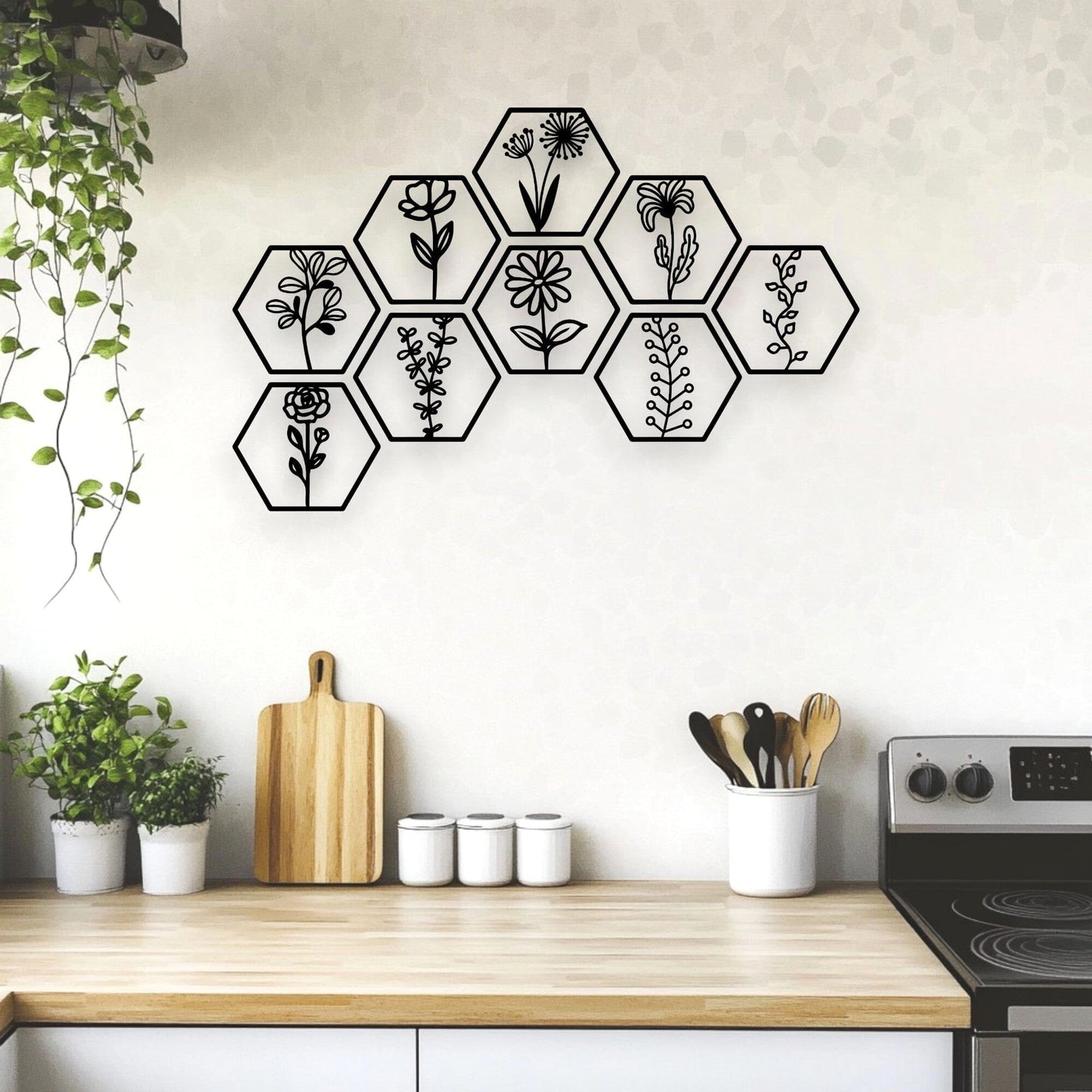 Hexagon Wildflower Tile Set Whimsic 