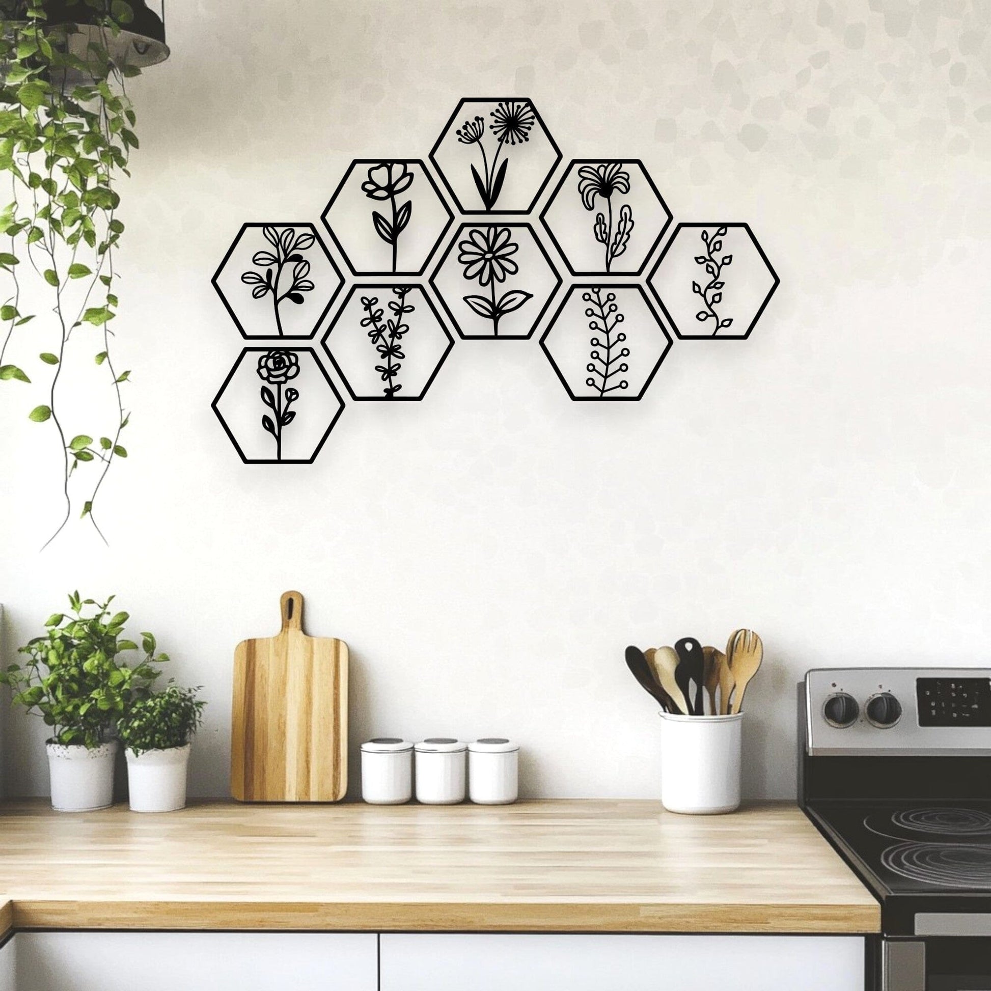 Hexagon Wildflower Tile Set Whimsic 