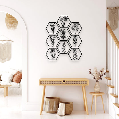 Hexagon Wildflower Tile Set Whimsic 