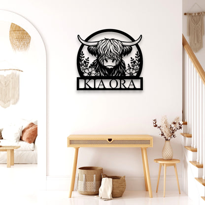 Personalised Highland Cow Farm Sign
