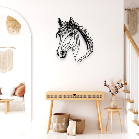 Line Art Horse Head Décor