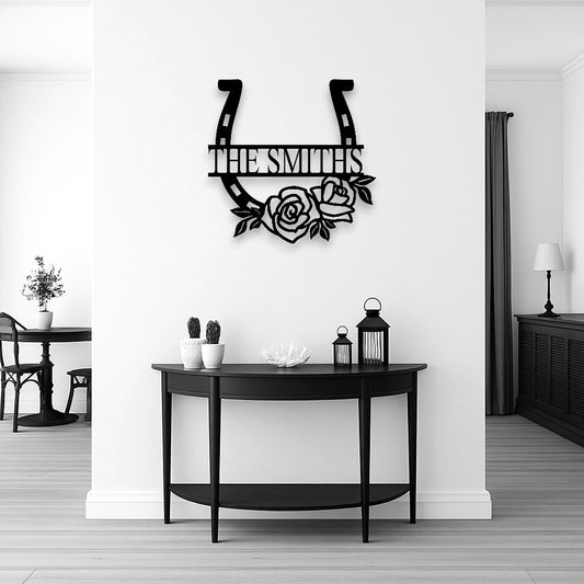 Personalised Floral Horse Shoe