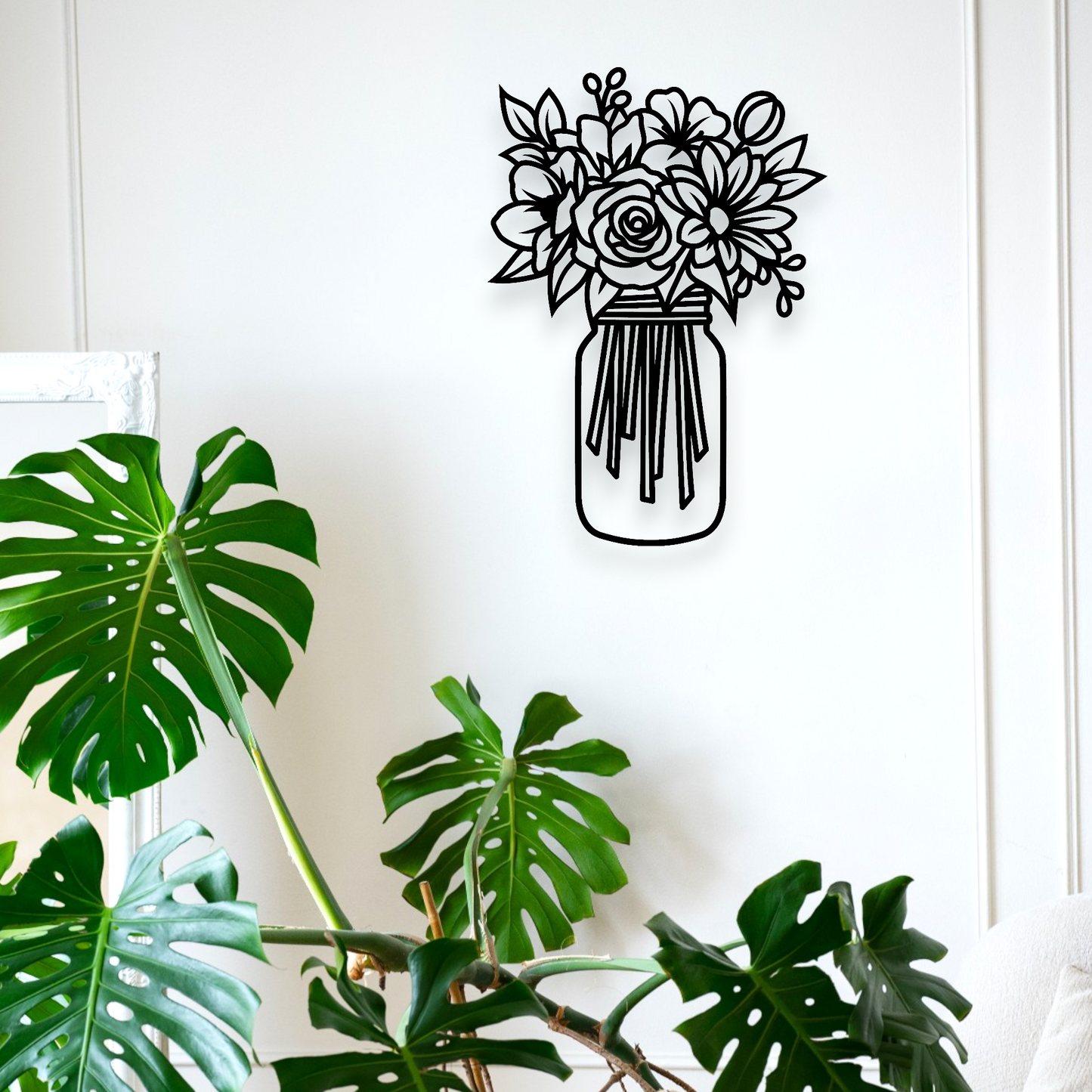 Floral Mason Jar Wall Art