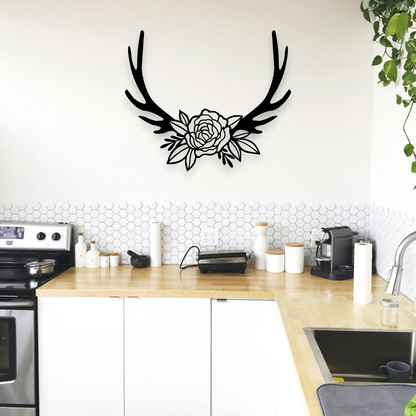 Floral Antler Wall Art