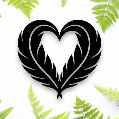 Huia Feather Heart Wall Decor Whimsic 