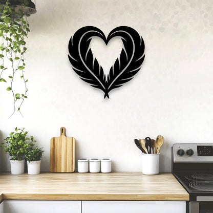 Huia Feather Heart Wall Decor Whimsic 