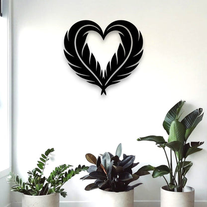 Huia Feather Heart Wall Decor Whimsic 