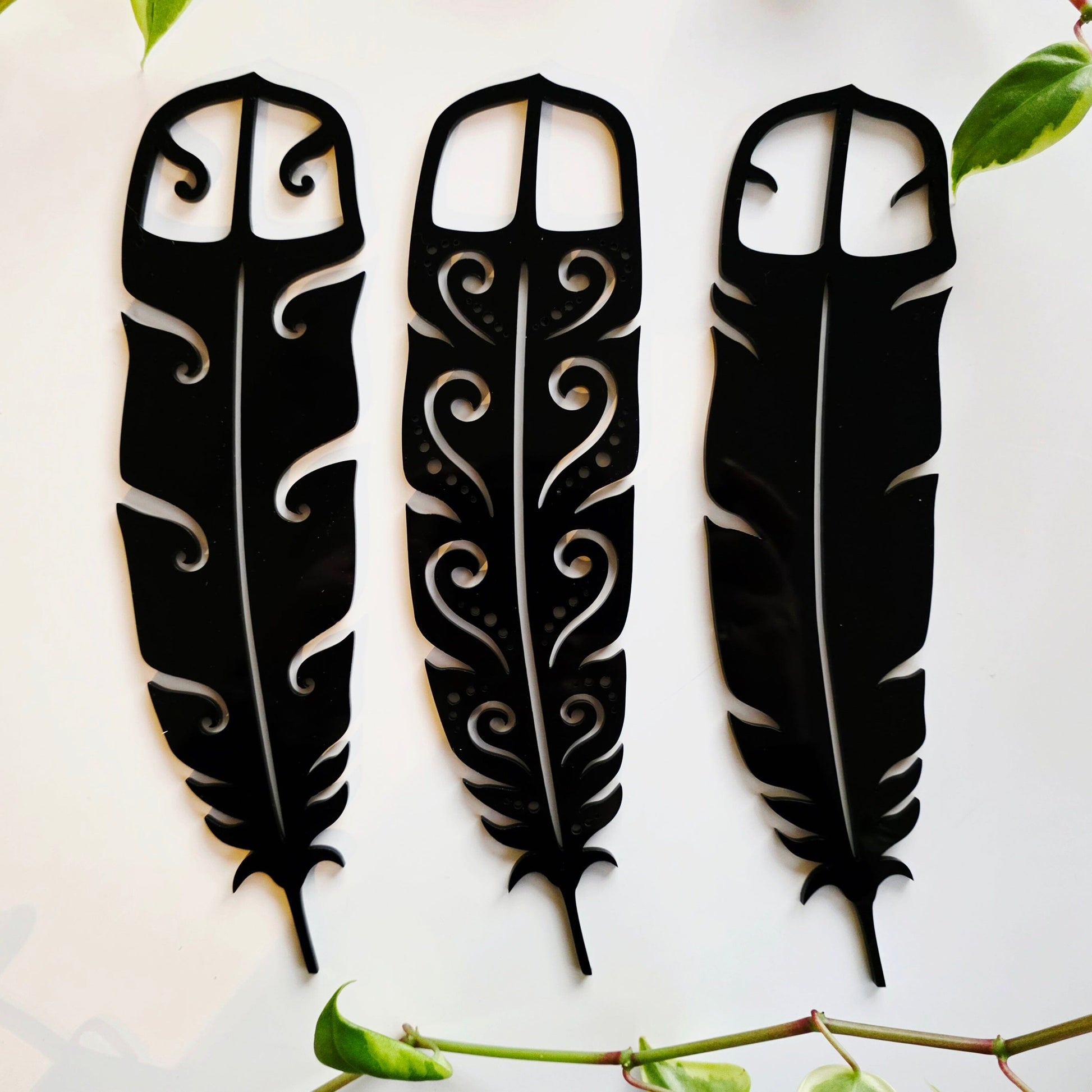 Huia Feather Trio Wall Decor Whimsic 