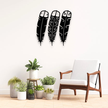 Huia Feather Trio Wall Decor Whimsic 