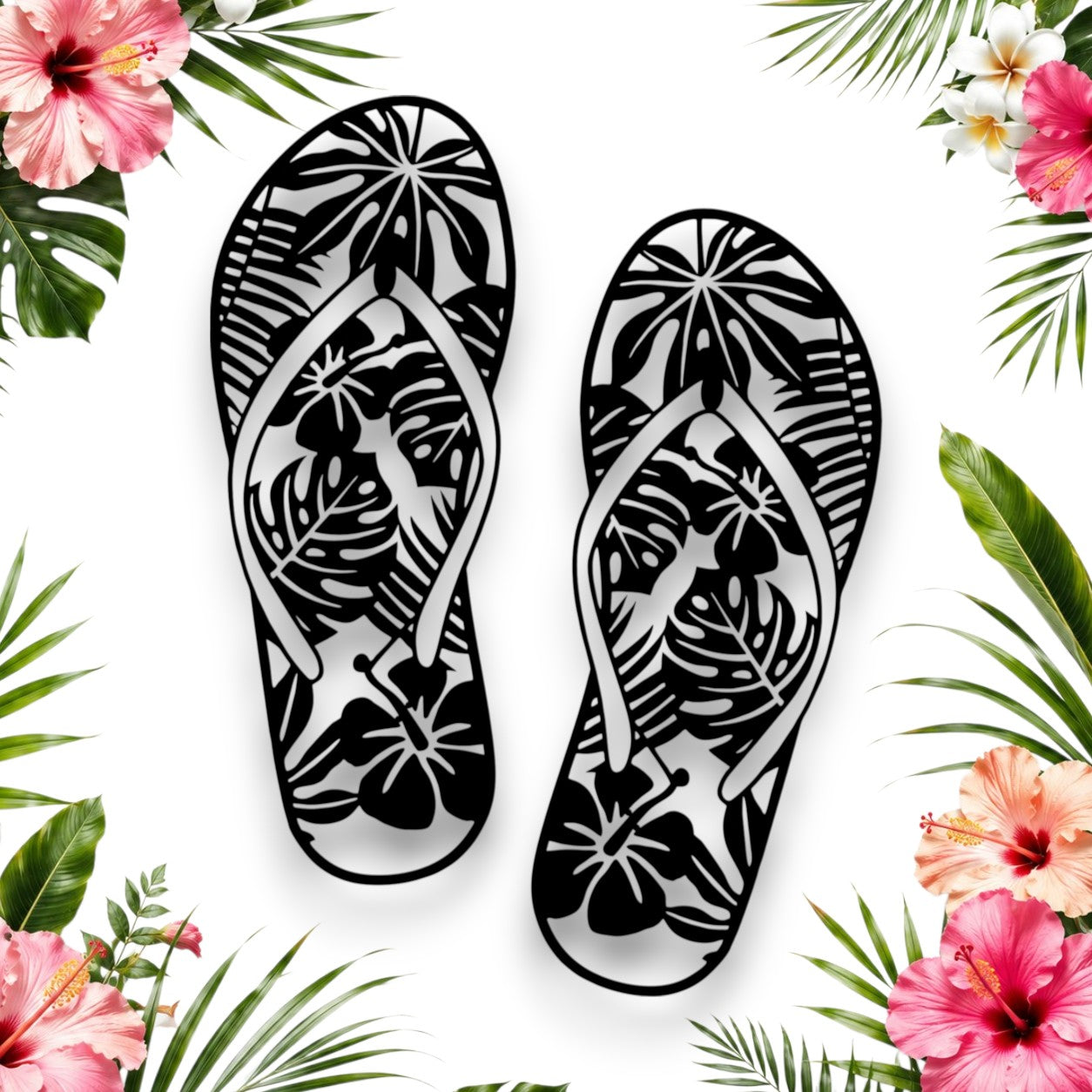 Island Bloom Jandals Wall Art
