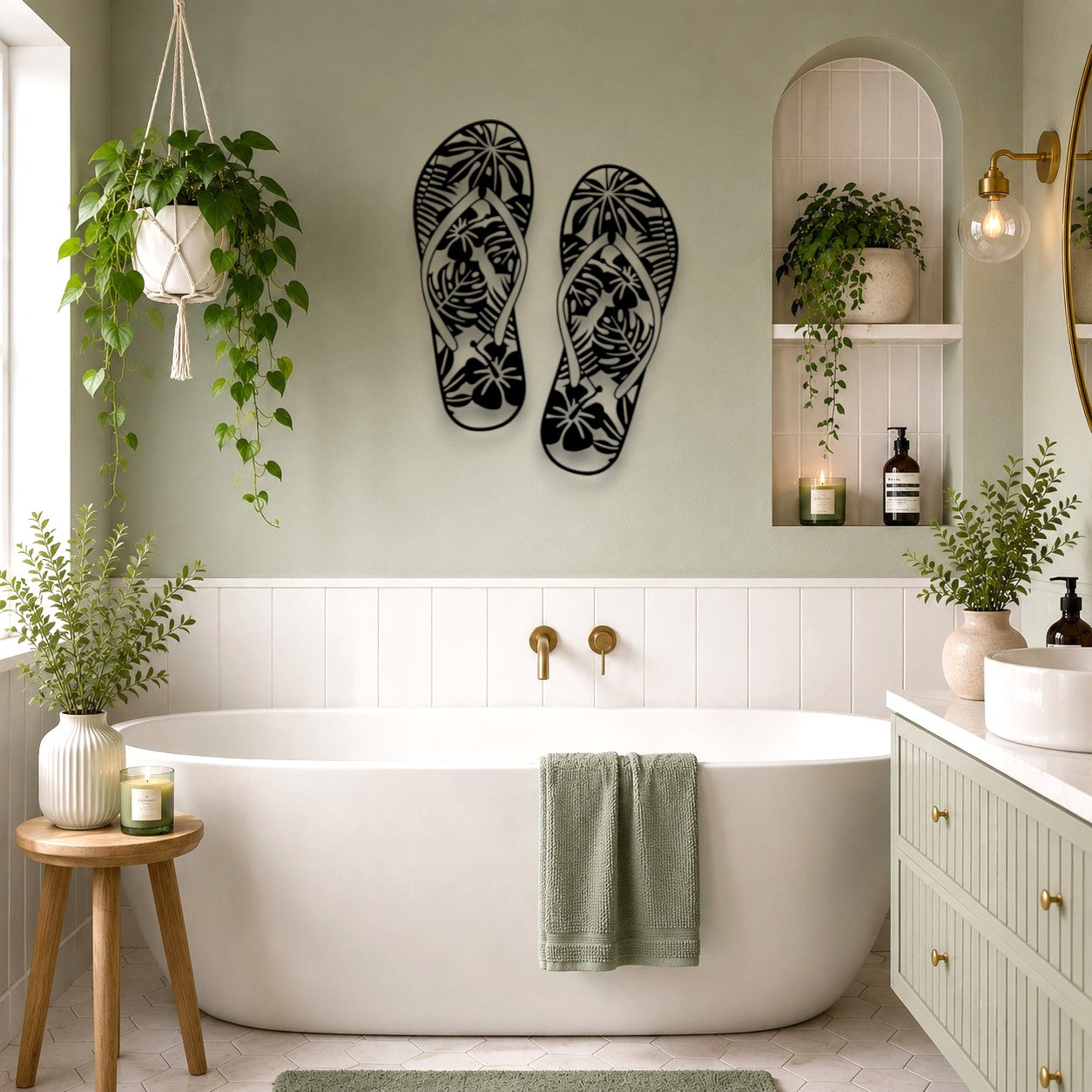 Island Bloom Jandals Wall Art