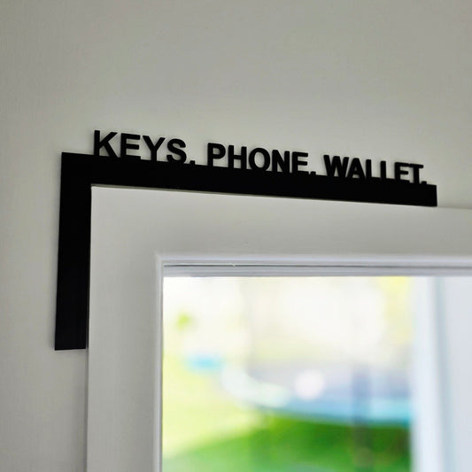 Keys Phone Wallet Door Frame Sign Whimsic 