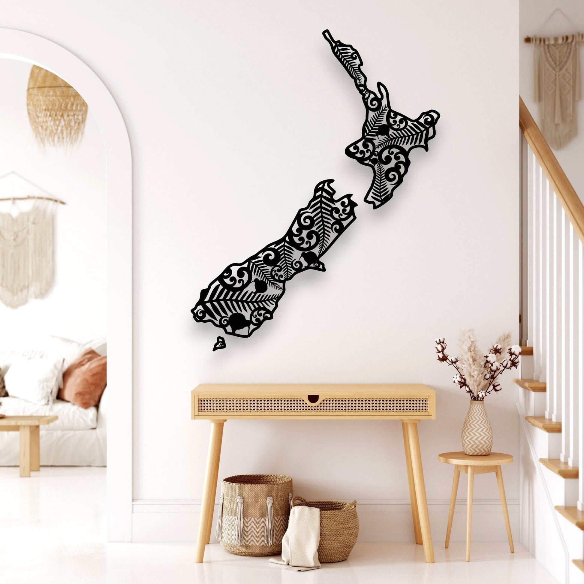 Kiwiana Fern New Zealand Map Whimsic 