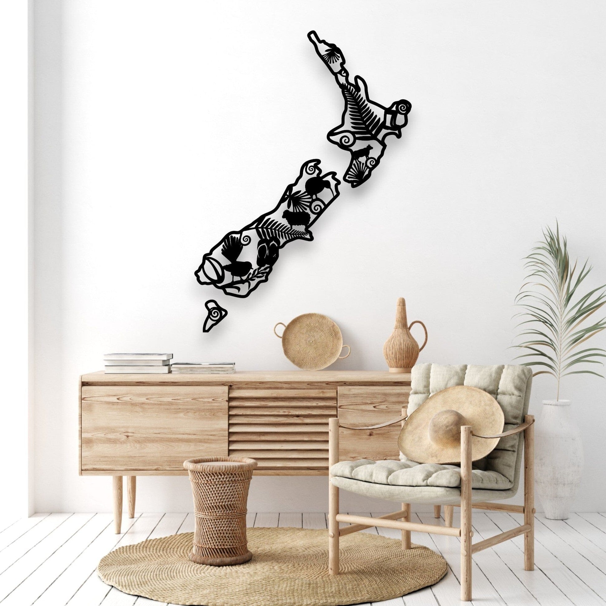 Kiwiana Icons of NZ Map Whimsic 