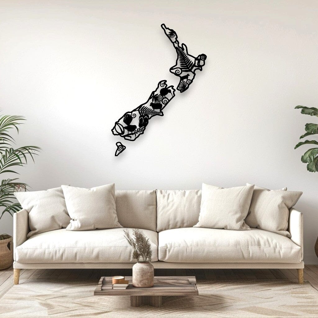 Kiwiana Icons of NZ Map Whimsic 