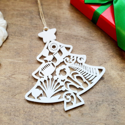 Kiwiana Icons Ornament Whimsic Gloss White Acrylic 1 Bauble 