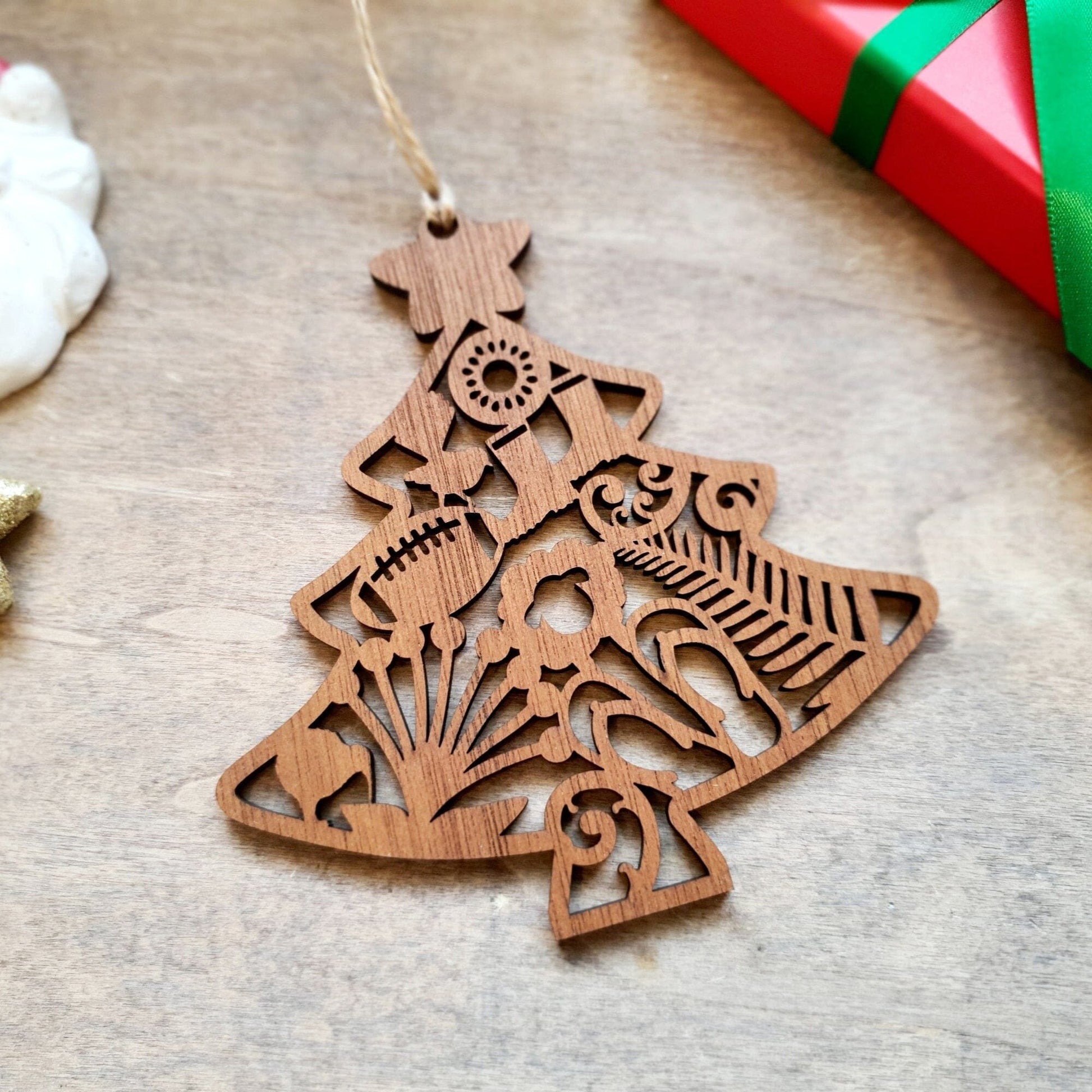 Kiwiana Icons Ornament Whimsic Stained Wood 1 Bauble 