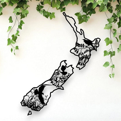 Kiwiana Native Bird NZ Map Whimsic 