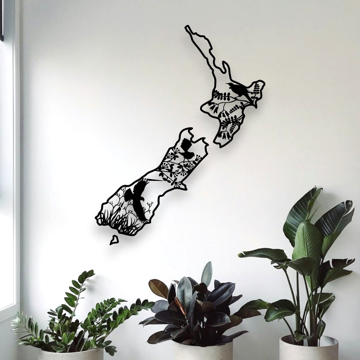 Kiwiana Native Bird NZ Map Whimsic 