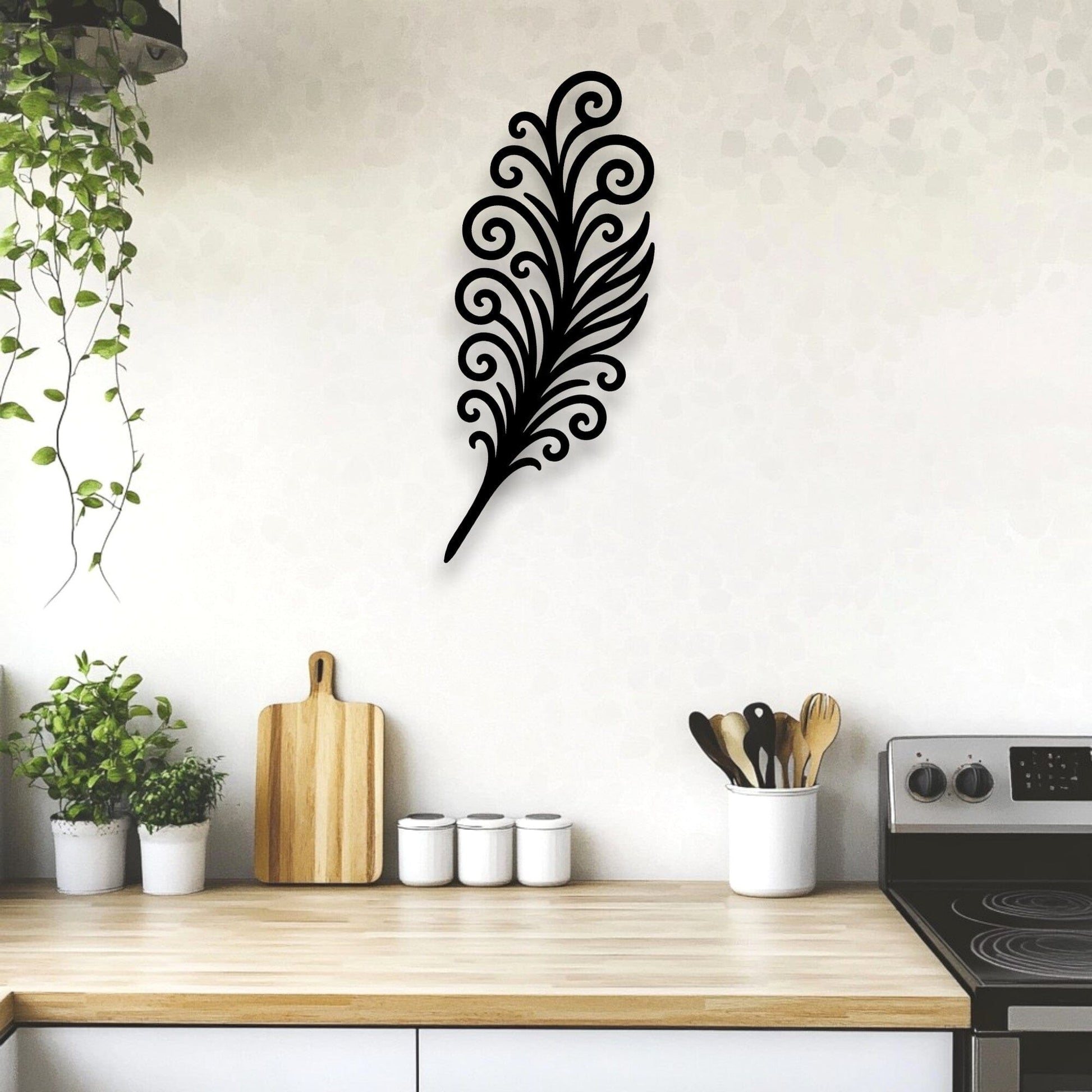 Koru Swirl Feather Wall Art Whimsic 