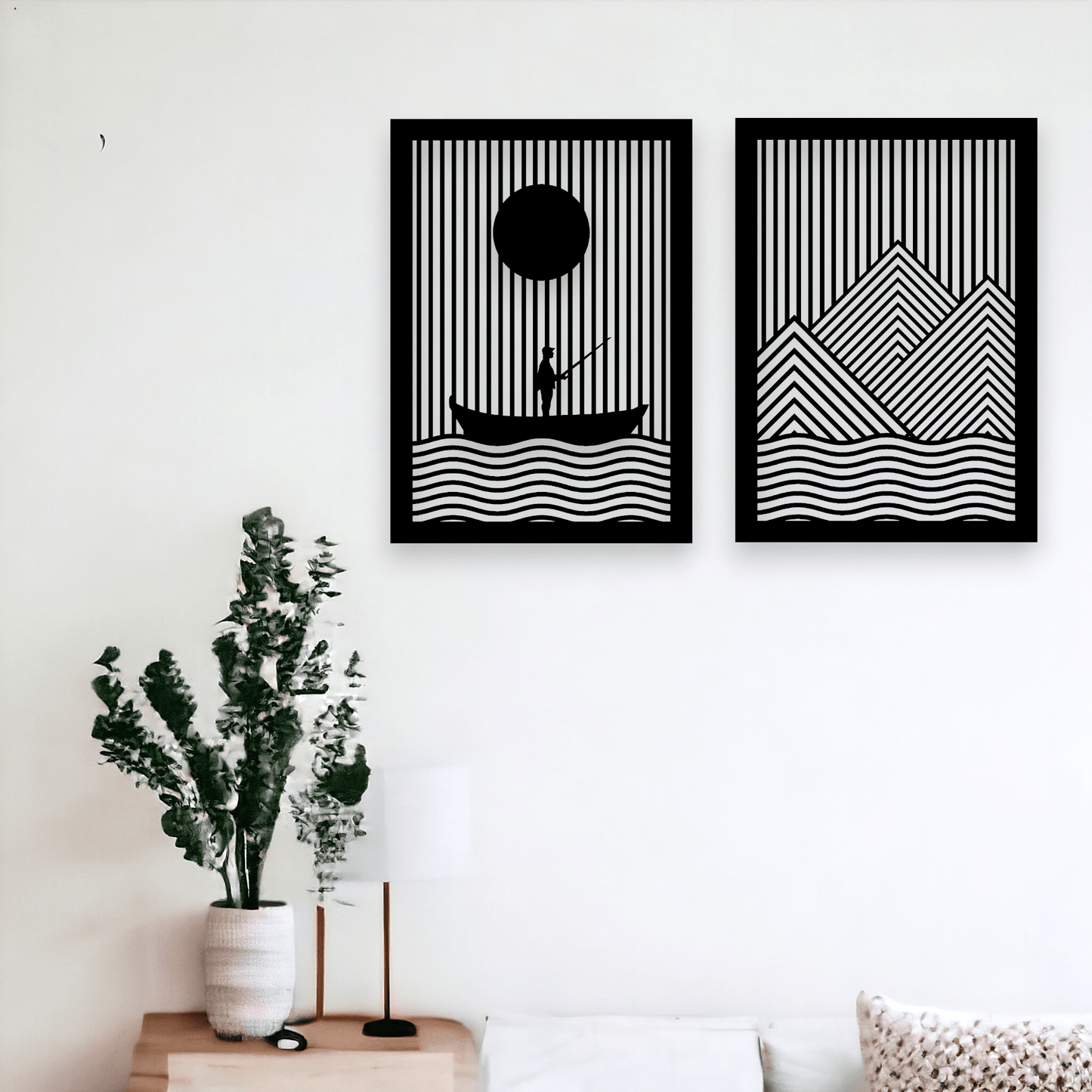 Lake & Mountains Wall Art Set Wall Decor Whimsic 