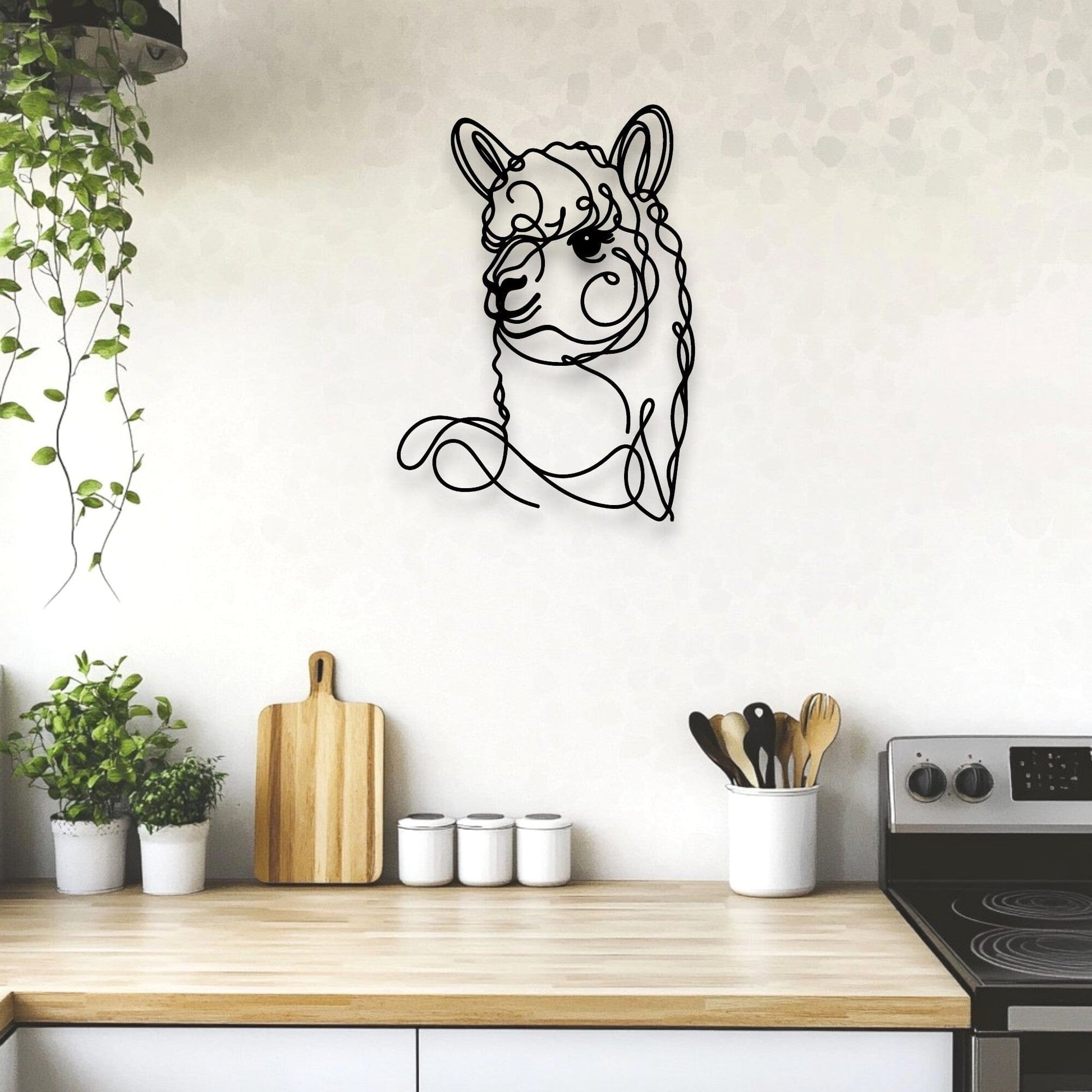 Line Art Alpaca Décor Whimsic 