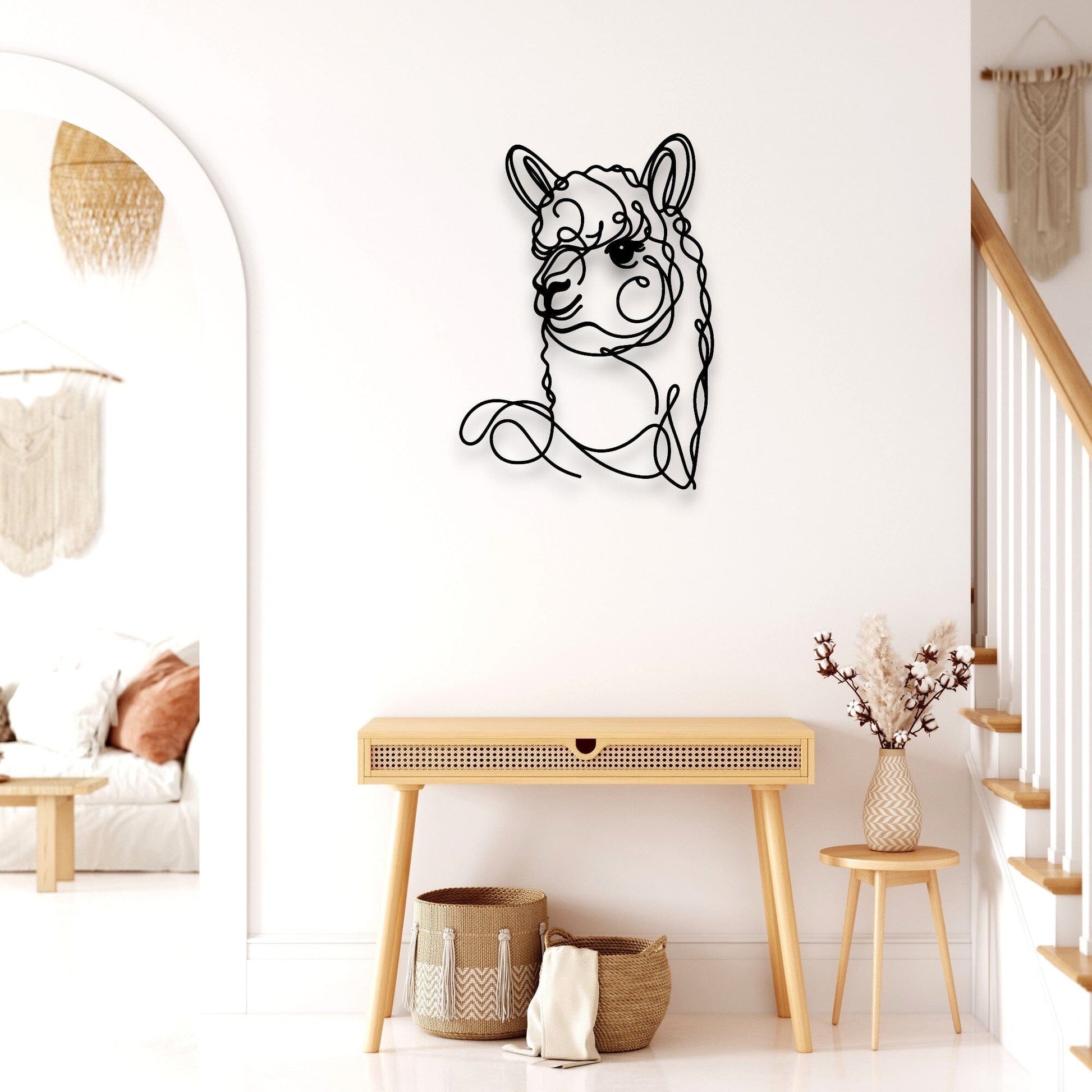 Line Art Alpaca Décor Whimsic 