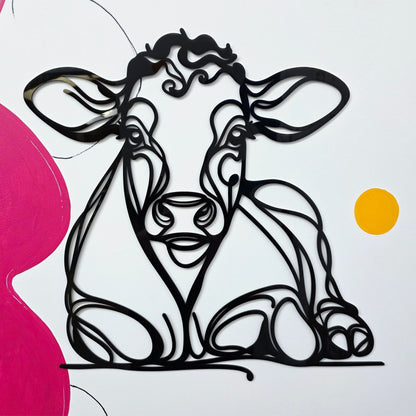 Line Art Cow Décor Whimsic 