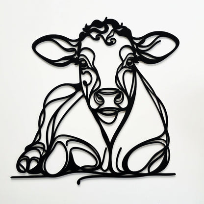 Line Art Cow Décor Whimsic 