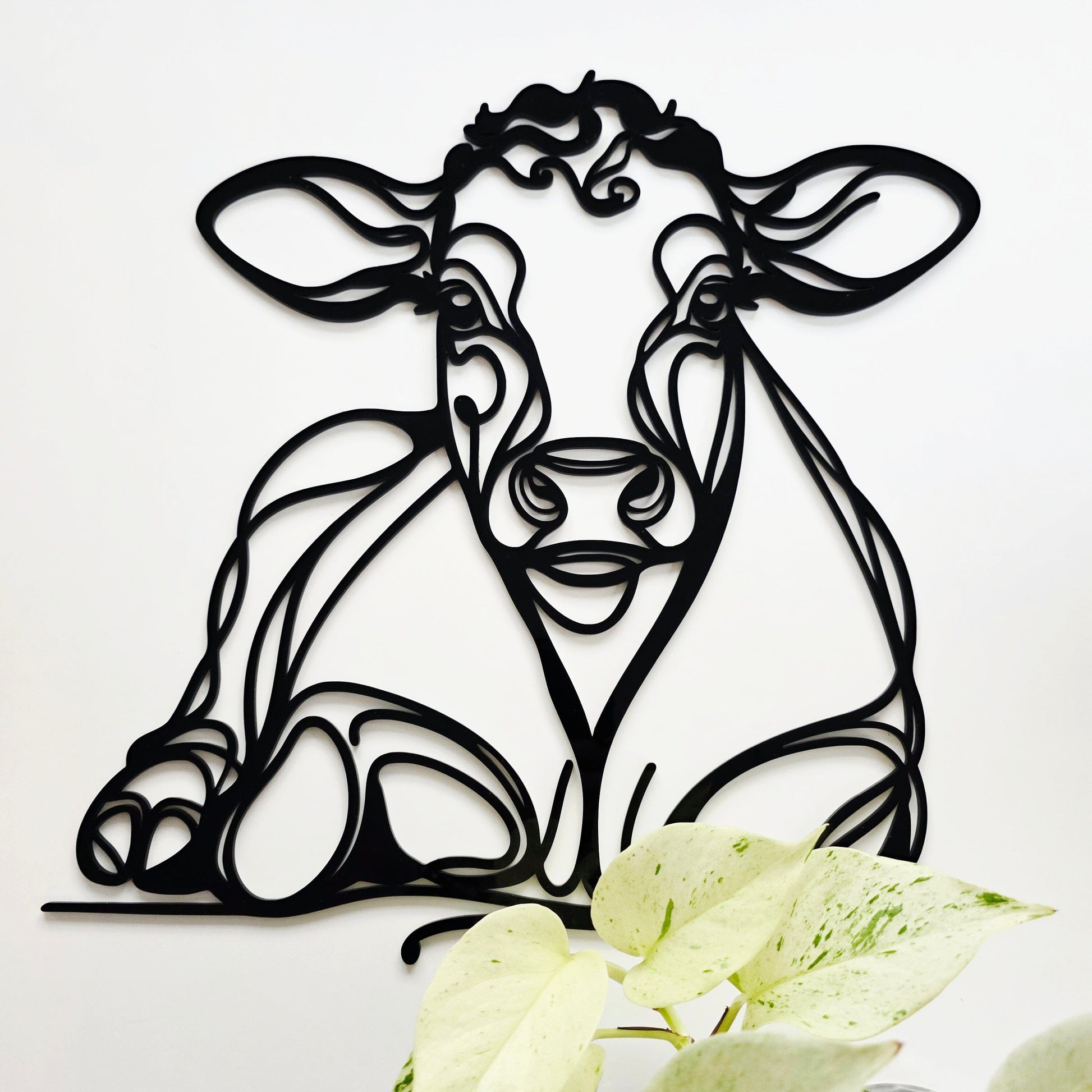 Line Art Cow Décor Whimsic 