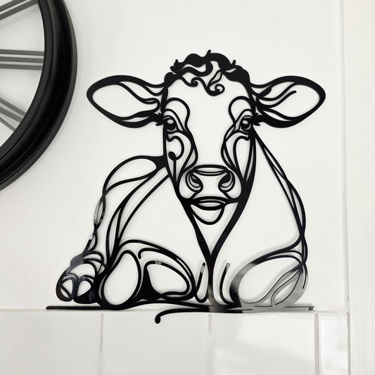 Line Art Cow Décor Whimsic 
