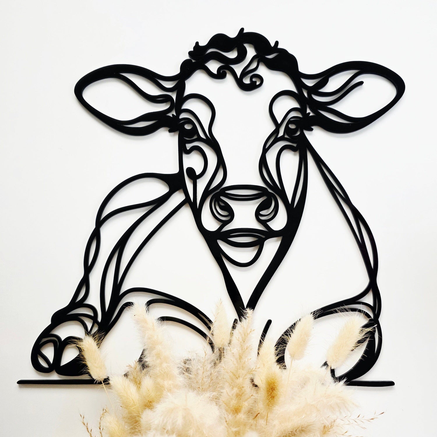 Line Art Cow Décor Whimsic 