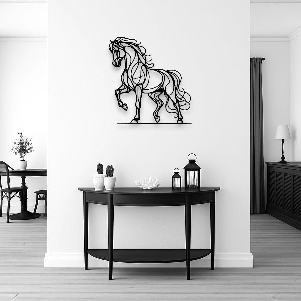 Line Art Horse Décor Whimsic 