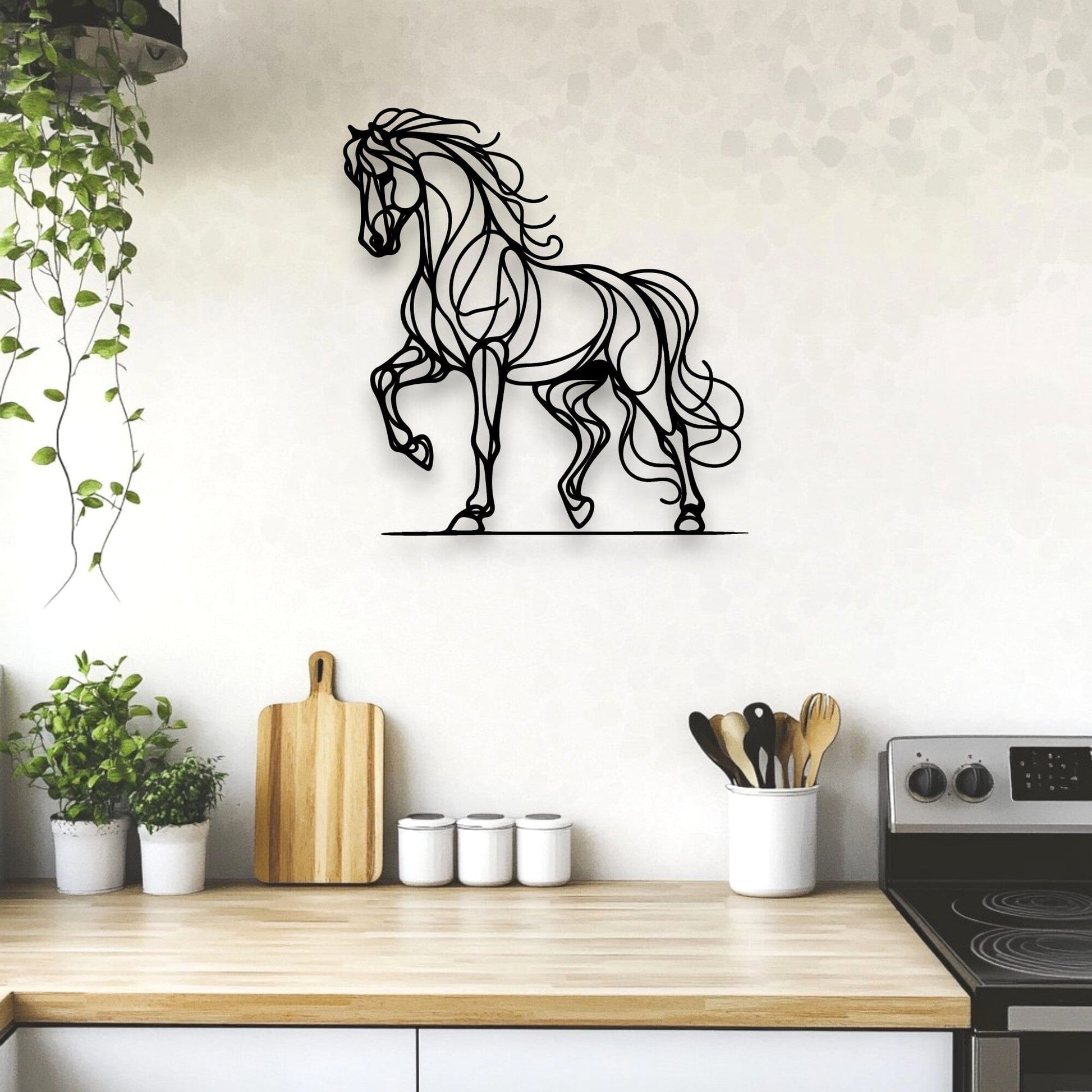 Line Art Horse Décor Whimsic 